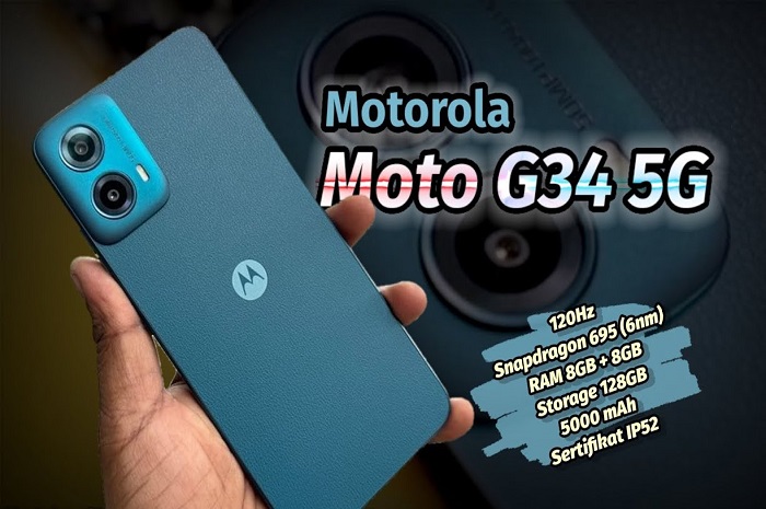 Spesifikasi Motorola Moto G34 5G, Smartphone RAM 8GB Harga Rp 2 Jutaan