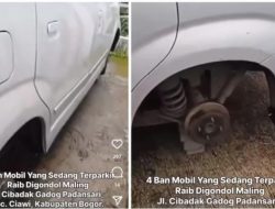 Viral! 4 Ban Mobil Avanza Raib Digasak Maling Diduga Profesional di Ciawi Bogor