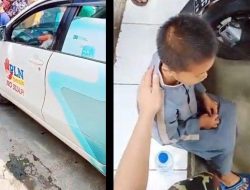 Aksi Viral Bocah 5 Tahun Nyetir Mobil PLN di Samarinda, Tabrak Tiang Listrik dan Motor!